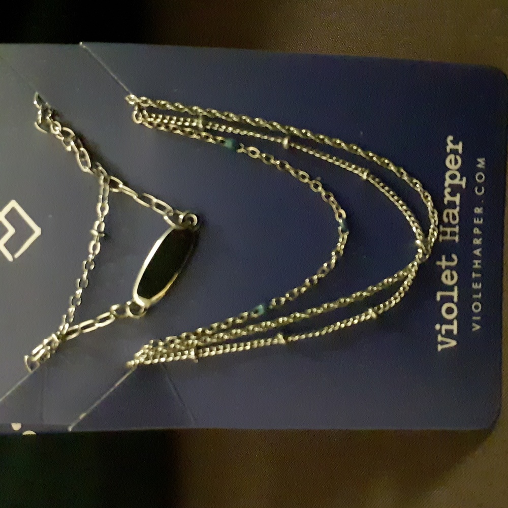 VIOLET HARPER Isabella Silver Layered Beaded Necklace and Bracelet set - New